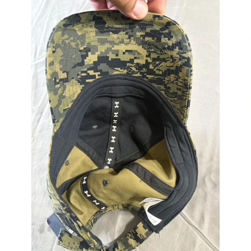 Under Armour Freedom Camo Adjustable Hat Mens Green Tiger Stripe Digital Cap NEW